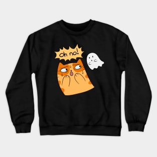 Oh no! Cat and Ghost Crewneck Sweatshirt